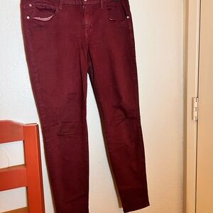 Guess Women's Dark Red Skinny Jeans